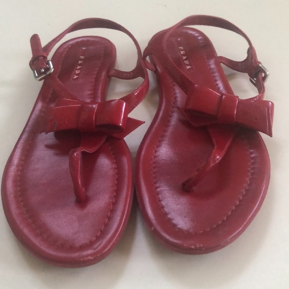 Prada Authentic Red Sandals Size 37.5 - Picture 4 of 16
